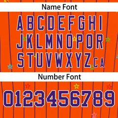 Orange Purple Stripe Star Pattern Authentic Baseball Jersey 4