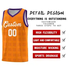 Orange Purple Trailblazer Dot Pattern Basketball Jersey 2