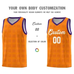 Orange Purple Trailblazer Dot Pattern Basketball Jersey 3