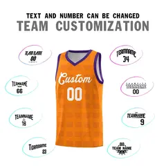 Orange Purple Trailblazer Dot Pattern Basketball Jersey 4