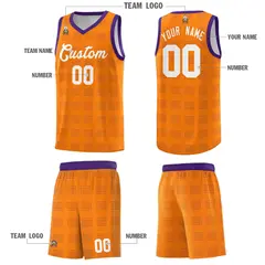 Orange Purple Trailblazer Dot Pattern Basketball Jersey 5