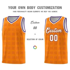 Orange Purple Trailblazer Dot Pattern Basketball Jersey 3