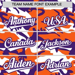 Orange Purple White Camo Gradient Fashion Baseball Jersey 3