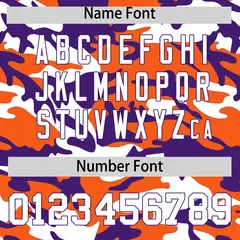 Orange Purple White Camo Gradient Fashion Baseball Jersey 4