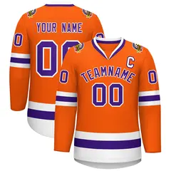Orange Purple-White Classic Hockey Jersey