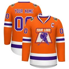 Orange Purple-White Classic Hockey Jersey 1