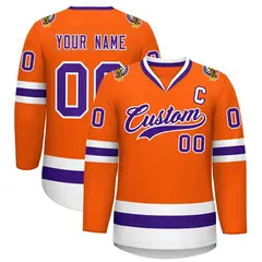 Orange Purple-White Classic Hockey Jersey