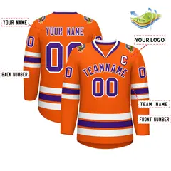 Orange Purple-White Classic Hockey Jersey 2