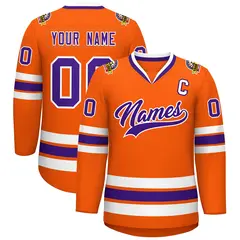 Orange Purple-White Classic Hockey Jersey