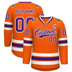 Orange Purple-White Classic Hockey Jersey
