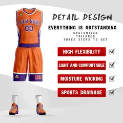 Orange Purple-White Graffiti Lightning Basketball Jersey 2