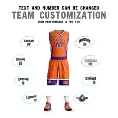 Orange Purple-White Graffiti Lightning Basketball Jersey 4