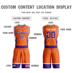 Orange Purple-White Graffiti Lightning Basketball Jersey 3