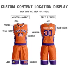 Orange Purple-White Graffiti Lightning Basketball Jersey 3
