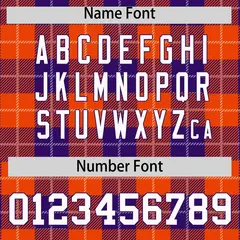 Orange Purple-White Plaid Varsity Letterman Baseball Jacket 4