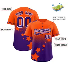 Orange Purple White Rising Stars Gradient Baseball Jersey 2