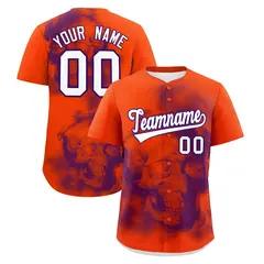 Orange Purple White Skeleton Graffiti Baseball Jersey 1