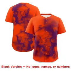 Orange Purple White Skeleton Graffiti Baseball Jersey 8