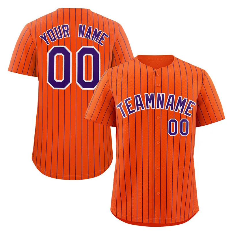 Orange Purple-White Stripe Fashion Baseball Jersey