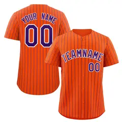 Orange Purple-White Stripe Fashion Baseball Jersey