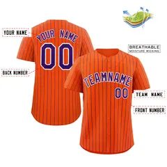 Orange Purple-White Stripe Fashion Baseball Jersey 3