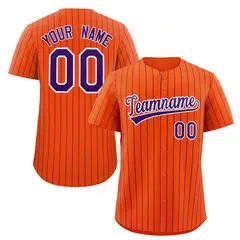 Orange Purple-White Stripe Fashion Baseball Jersey