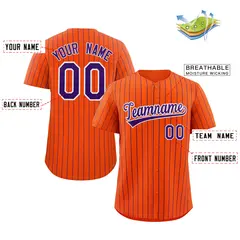 Orange Purple-White Stripe Fashion Baseball Jersey 3