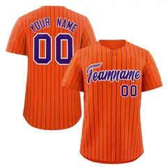 Orange Purple-White Stripe Fashion Baseball Jersey