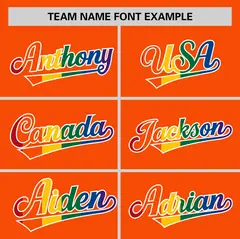 Orange Rainbow Pride Month Baseball Jersey 3