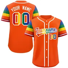Orange Rainbow Pride Month Raglan Baseball Jersey