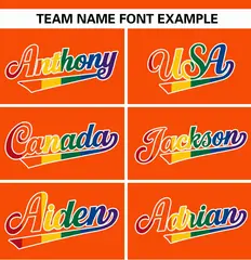 Orange Rainbow Pride Month Raglan Baseball Jersey 3