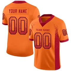 Orange Red-Black Drift Fashion Mesh Football Jersey 1