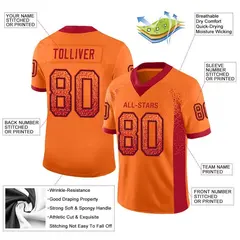 Orange Red-Black Drift Fashion Mesh Football Jersey 2