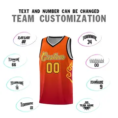 Orange Red-Gold Flame Gradient Basketball Jersey 4
