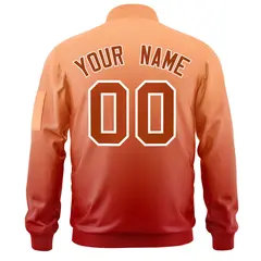 Orange Red Gradient Fashion Varsity Letterman Bomber Jacket 4