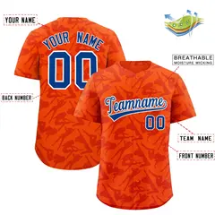 Orange Red Playboy Graffiti Pattern Baseball Jersey 2