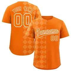 Orange Rhombus Design Authentic Baseball Jersey
