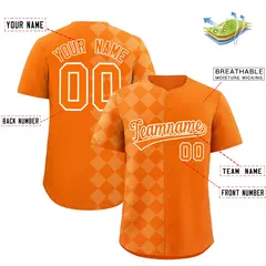 Orange Rhombus Design Authentic Baseball Jersey 2