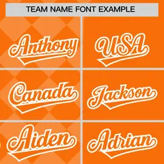 Orange Rhombus Design Authentic Baseball Jersey 3