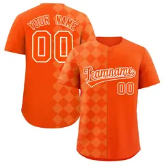 Orange Rhombus Design Authentic Baseball Jersey
