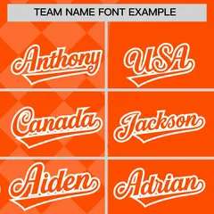 Orange Rhombus Design Authentic Baseball Jersey 3