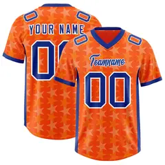 Orange Royal All Star Graffiti Pattern Football Jersey 1