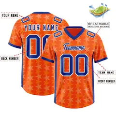 Orange Royal All Star Graffiti Pattern Football Jersey 2