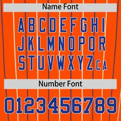 Orange Royal and White Bi-Color Striped Baseball Jersey 4