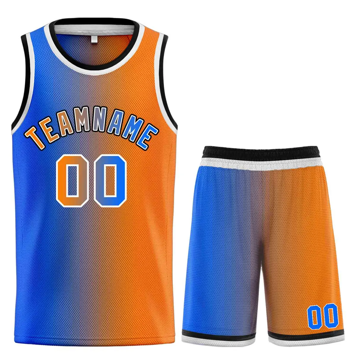 Orange Royal Black Bull Gradient Fashion Basketball Jersey