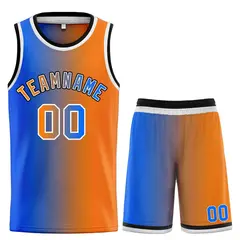 Orange Royal Black Bull Gradient Fashion Basketball Jersey