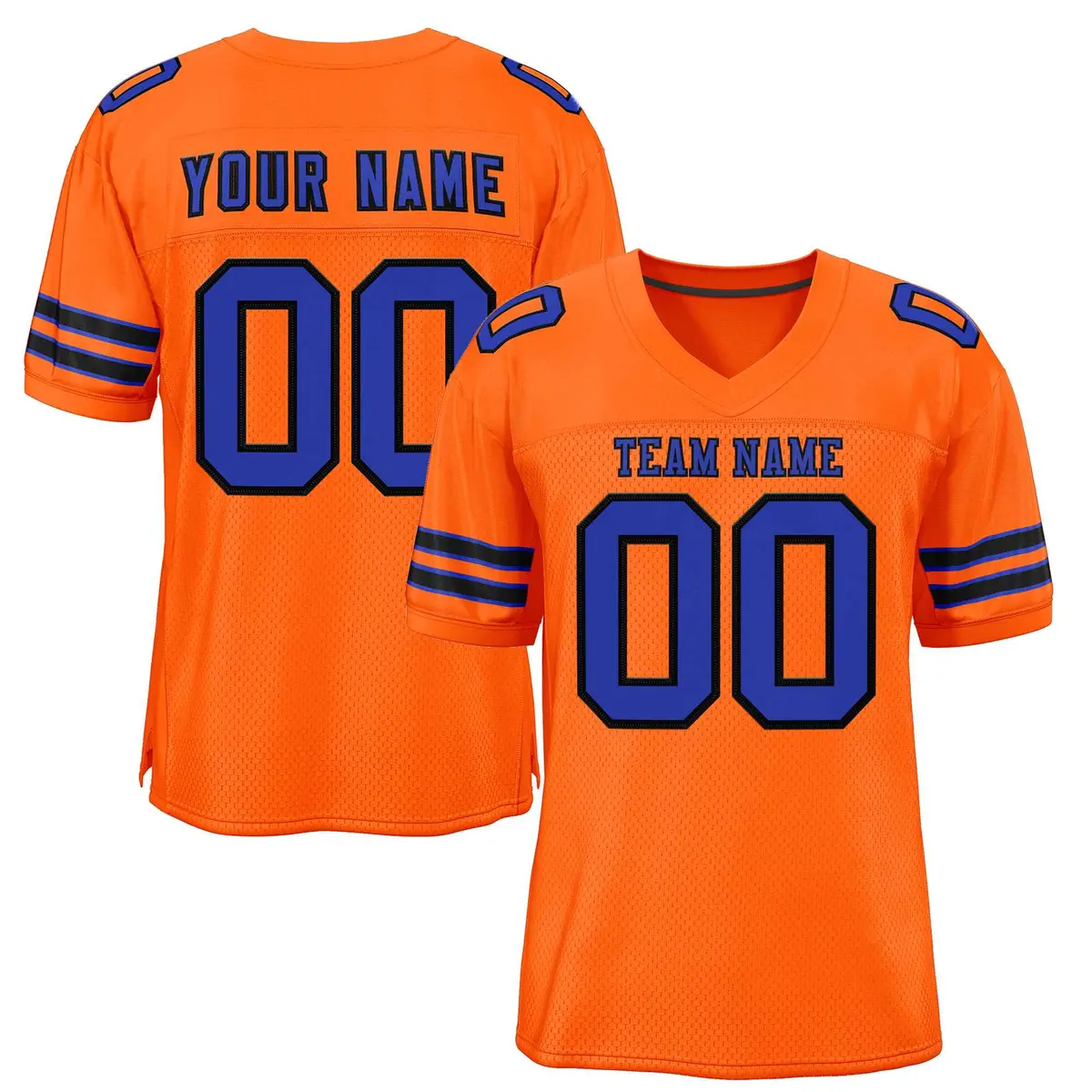 Orange Royal-Black Classic Style Authentic Football Jersey