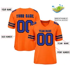 Orange Royal-Black Classic Style Authentic Football Jersey 2