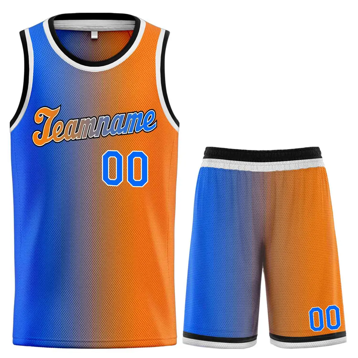 Orange Royal-Black Gradient Basketball Uniform Jersey