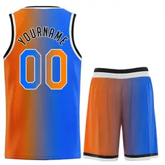 Orange Royal-Black Gradient Basketball Uniform Jersey 2